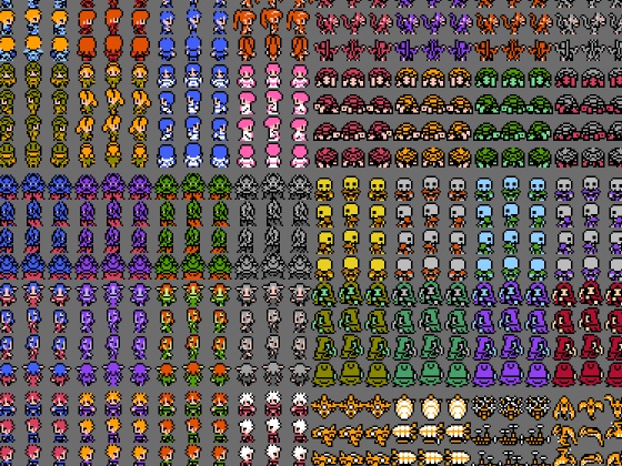 8bitレトログラフィック 歩行キャラ素材集