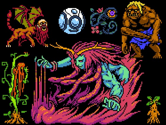 8bitレトログラフィック モンスター素材集