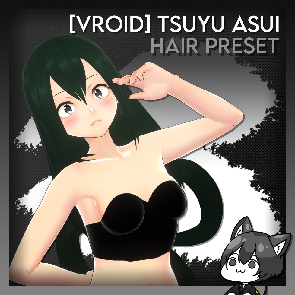 [Vroid] Tsuyu Asui (蛙吹 梅雨) Hair Preset - 僕のヒーローアカデミア