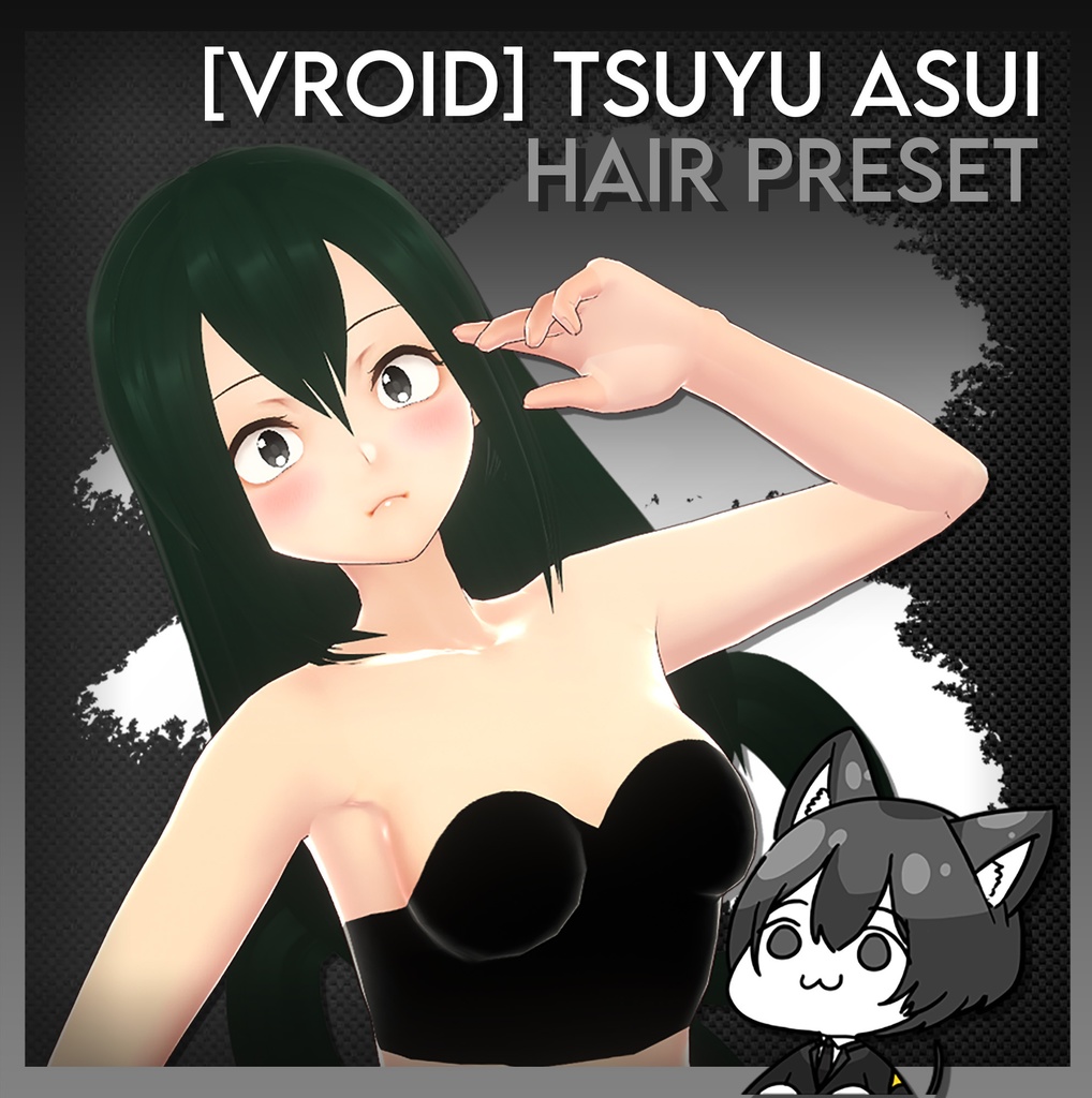 [Vroid] Tsuyu Asui (蛙吹 梅雨) Hair Preset - 僕のヒーローアカデミア