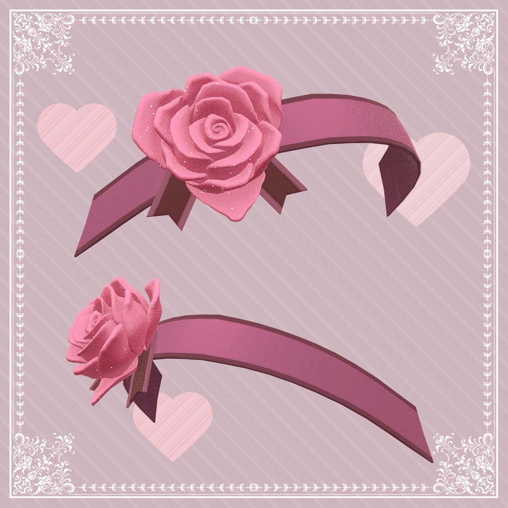 【無料】【Valentine RoseHairBand】セレスティアちゃん対応