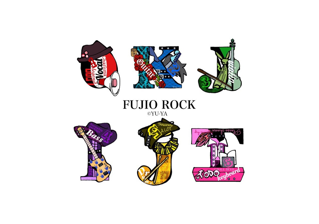 FUJIO ROCK initial sticker