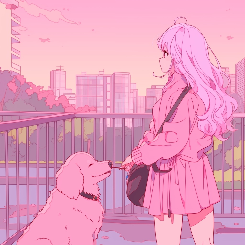 夕方の犬