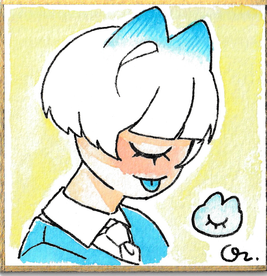 アナログ色紙 豆 〖 Sleeping cat 1 〗