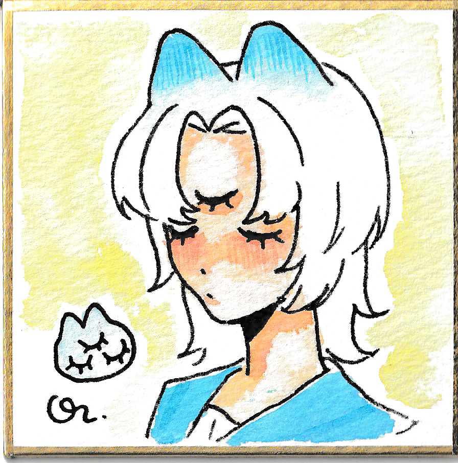 アナログ色紙 豆 〖 sleeping cat 3 〗