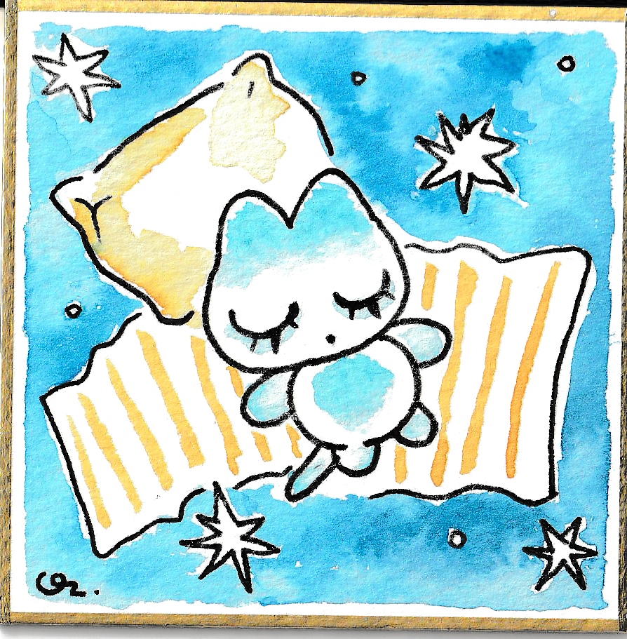 アナログ色紙 豆 〖 sleeping cat Dream 1〗