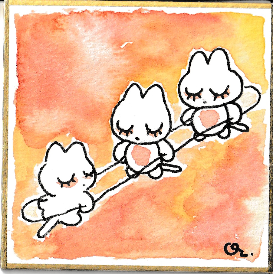 アナログ色紙 豆 〖 sleeping cat Dream 3 〗