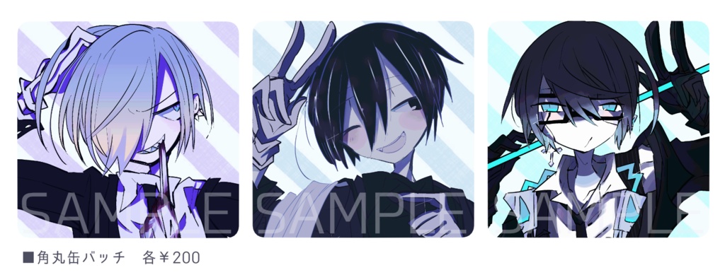 スーツ37㎜四角角丸缶バッチ