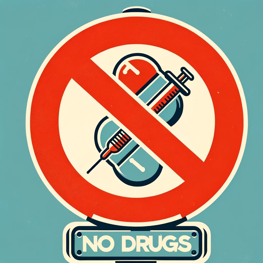 オリジナルの薬物禁止の標識