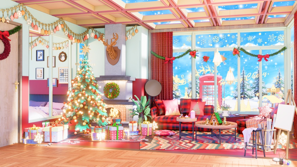 【配信背景&画面】アパートのリビングルーム(祝日を含む)【Vtuber様向け】