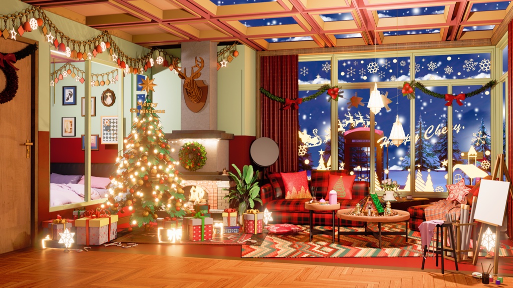 【配信背景&画面】アパートのリビングルーム(祝日を含む)【Vtuber様向け】