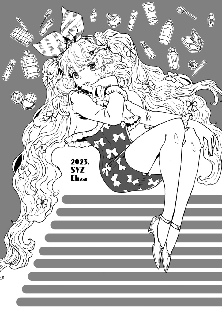 同人便箋 コスメ&リボン【グッピーラップ】