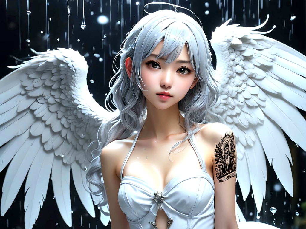 Almost-real Waifu - White Dragon closeup