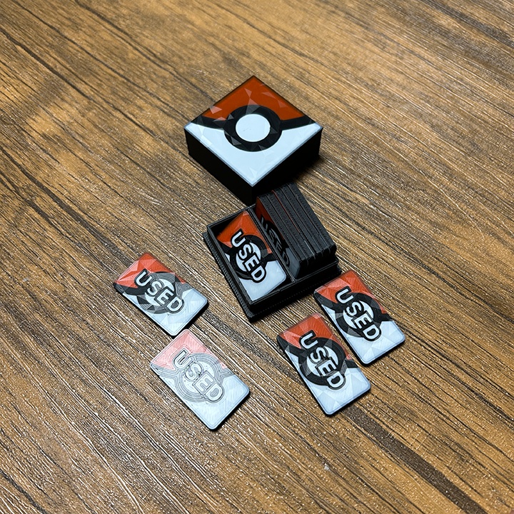 ポケカ USEDマーカー(赤) テラスタル 10個&専用ケース付き