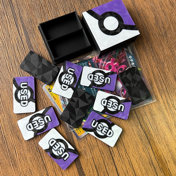 ポケカ USEDマーカー(紫) テラスタル 10個&専用ケース付き