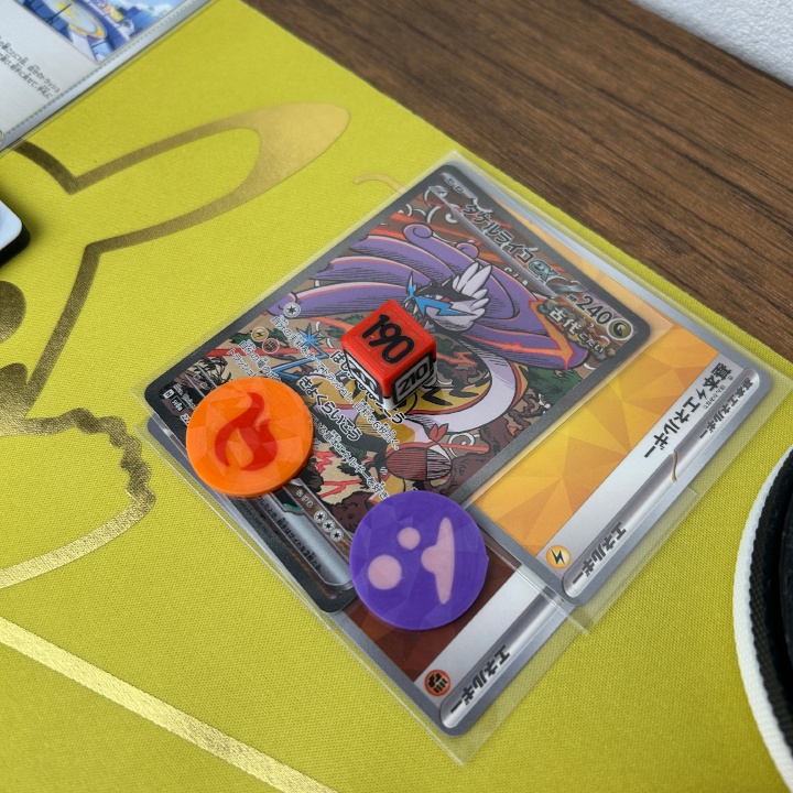 ポケカ ダイス&各種マーカー&チェッカー&スクリュー式ケース付き