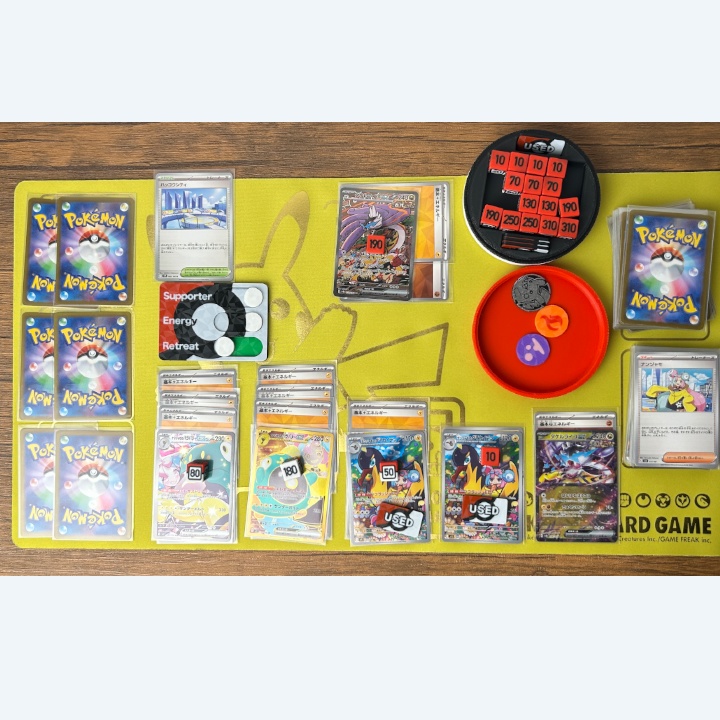 ポケカ ダイス&各種マーカー&チェッカー&スクリュー式ケース付き