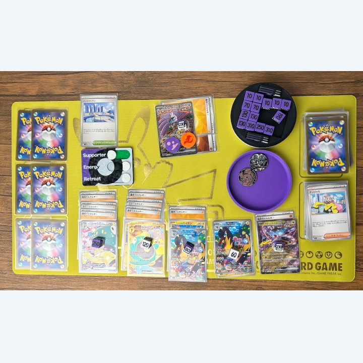 ポケカ 紫ダイス&各種マーカー&チェッカー&スクリュー式ケース付き