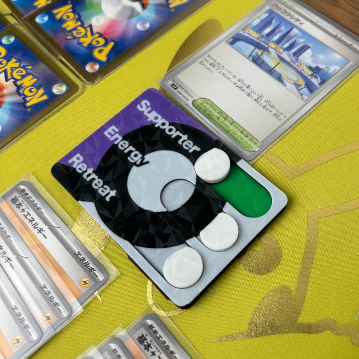 ポケカ 紫ダイス&各種マーカー&チェッカー&スクリュー式ケース付き