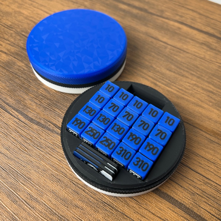 ポケカ 青ダイス&各種マーカー&チェッカー&スクリュー式ケース付き