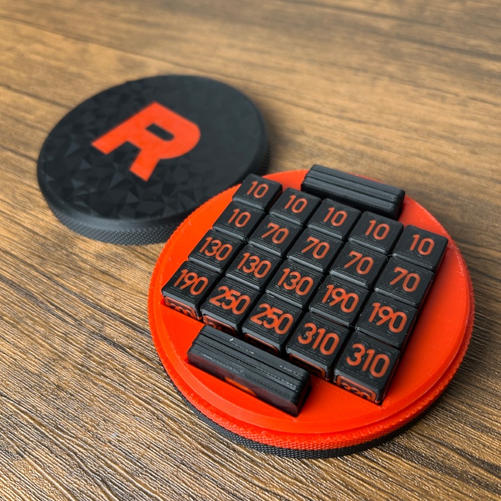 ポケカ "R"ダメカンダイス、各種マーカー、チェッカー、スクリュー式ケース付き