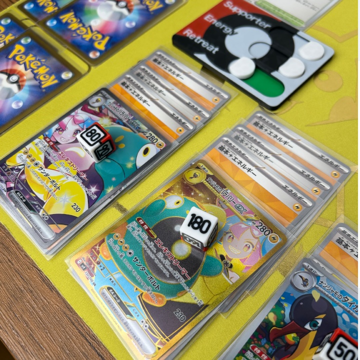 ポケカ ダメカンダイス、先行後攻,毒,やけどマーカー、チェッカー、専用ケース付