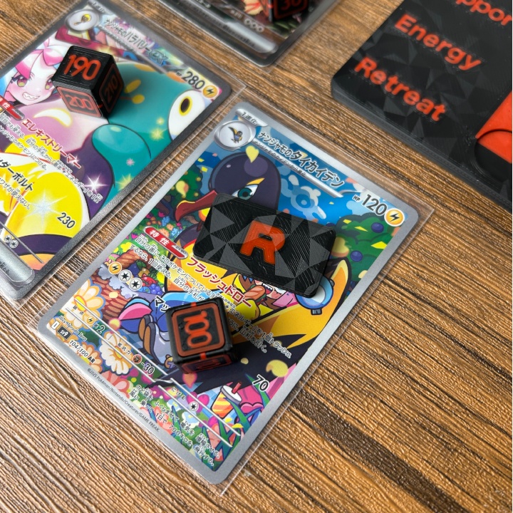 ポケカR ダメカンダイス、先攻後攻,毒,やけどマーカー、チェッカー、専用ケース付