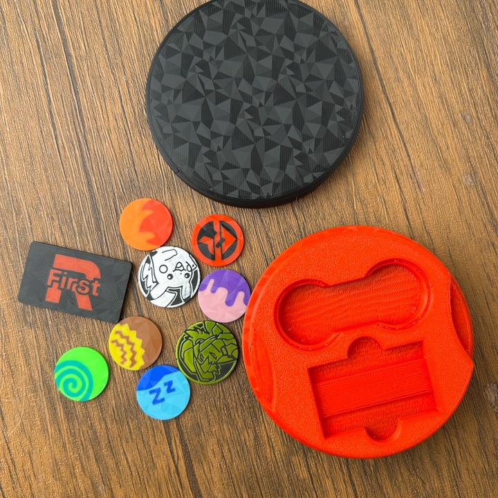 ポケカ 2段マグネットケース R ダメカンダイス、各種マーカー、チェッカー