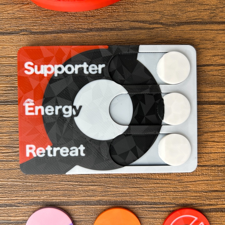 ポケカ 2段マグネットケース 赤 ダメカンダイス、各種マーカー、チェッカー