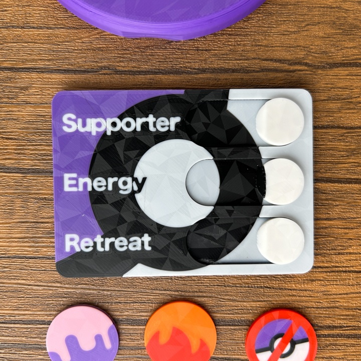 ポケカ 2段マグネットケース 紫 ダメカンダイス、各種マーカー、チェッカー