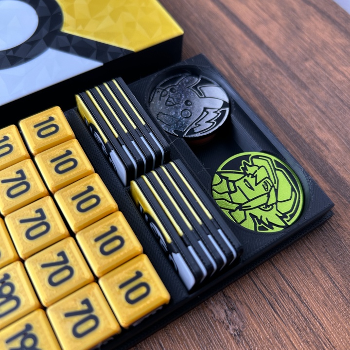 ポケカプレイセット金 ダメカンダイス・各種マーカー・チェッカー&ケース