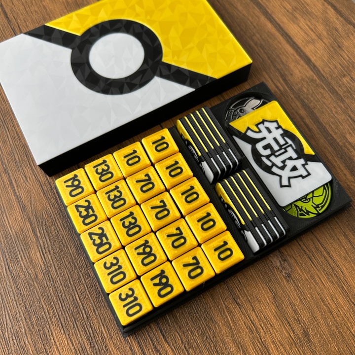 ポケカプレイセット金 ダメカンダイス・各種マーカー・チェッカー&ケース