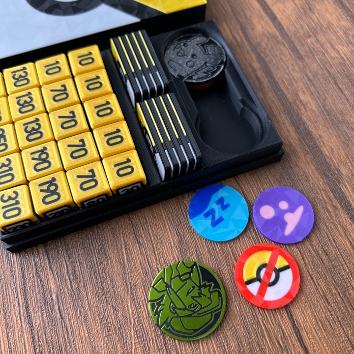 ポケカプレイセット金 ダメカンダイス・各種マーカー・チェッカー&ケース