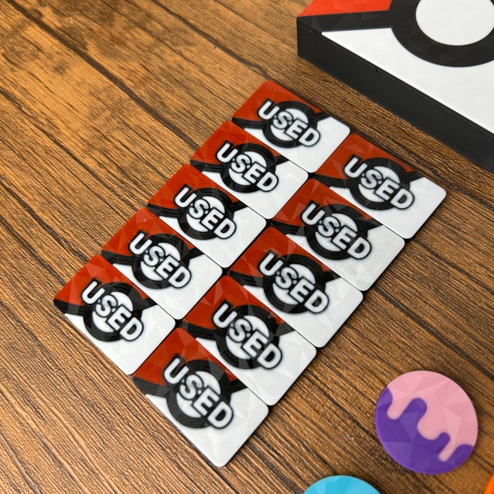 ポケカ マーカーセット 赤 USED/状態異常/グッズロック/先攻後攻