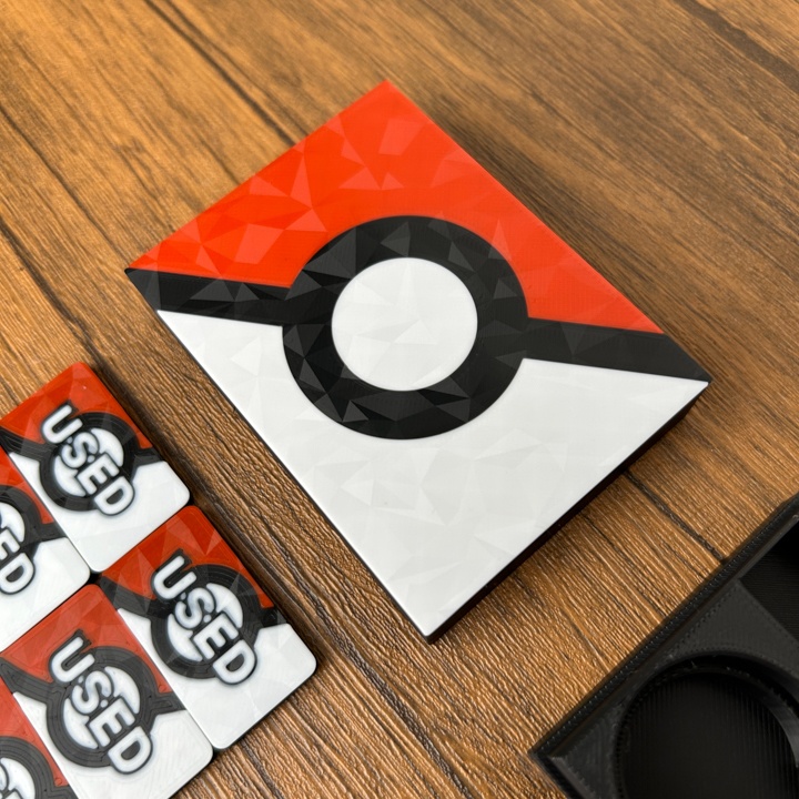 ポケカ マーカーセット 赤 USED/状態異常/グッズロック/先攻後攻