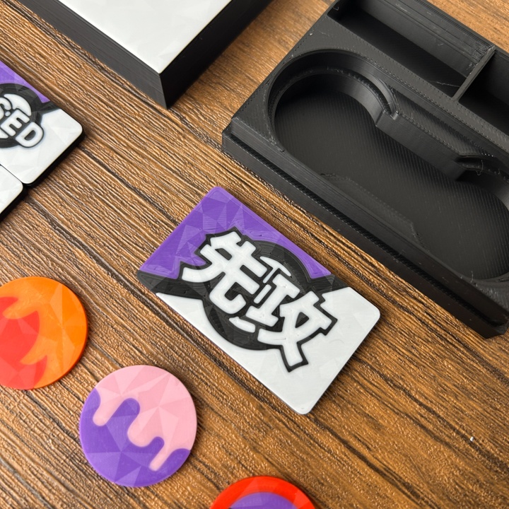 ポケカ マーカーセット 紫 USED/状態異常/グッズロック/先攻後攻