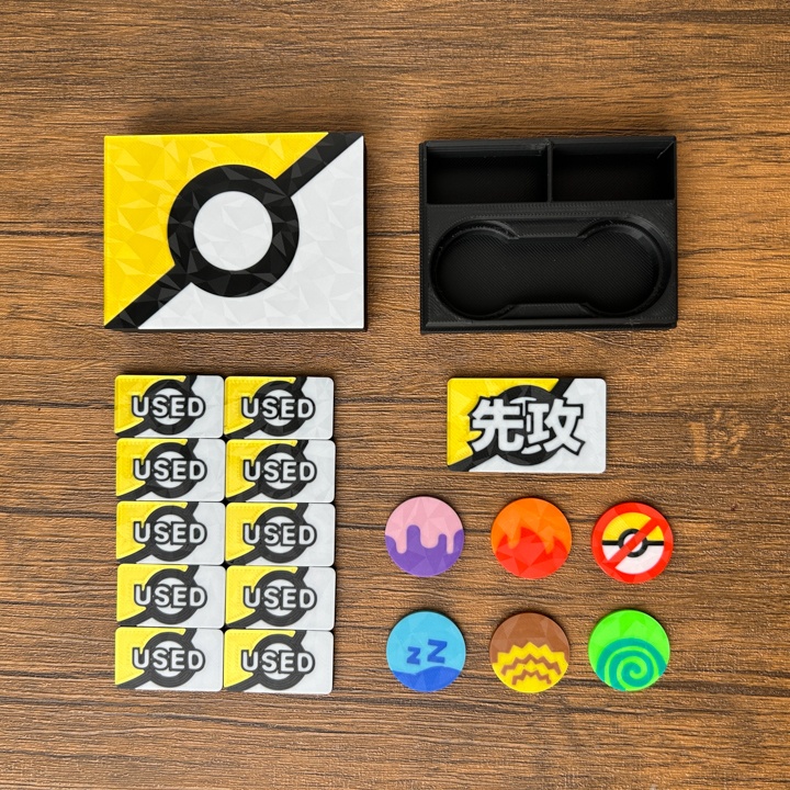 ポケカ マーカーセット 金 USED/状態異常/グッズロック/先攻後攻