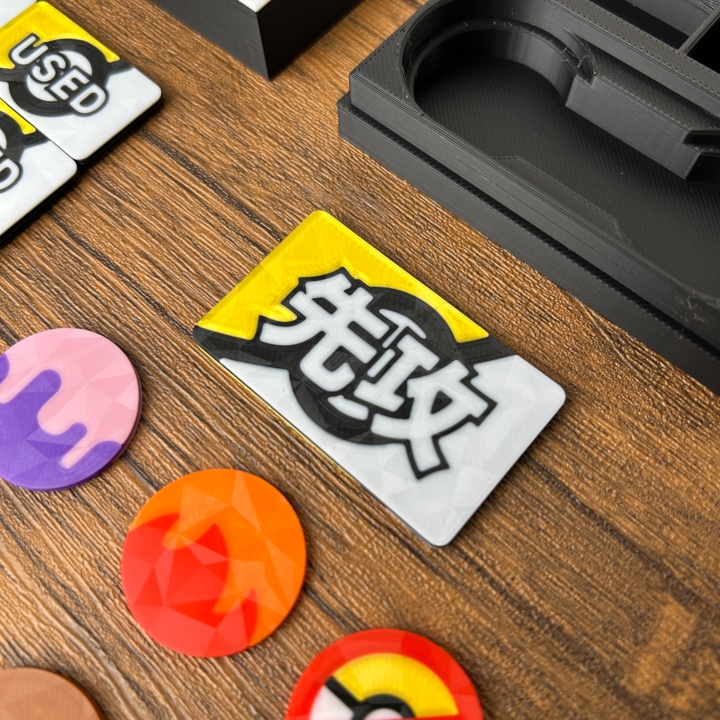 ポケカ マーカーセット 金 USED/状態異常/グッズロック/先攻後攻