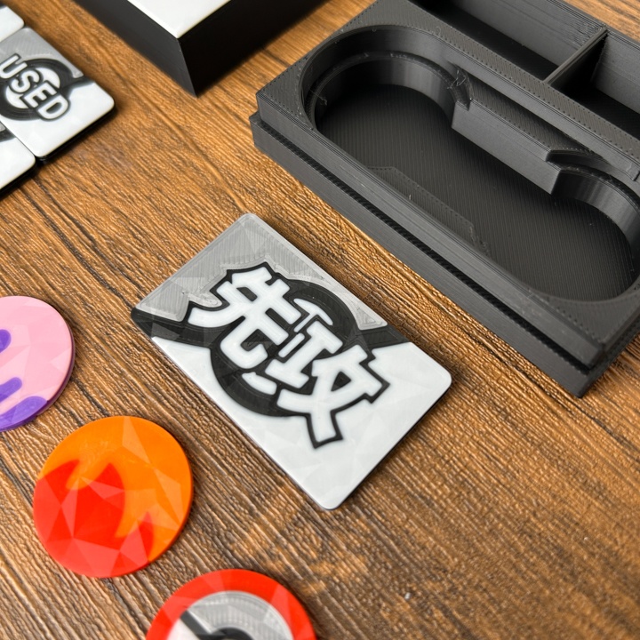 ポケカ マーカーセット 銀 USED/状態異常/グッズロック/先攻後攻