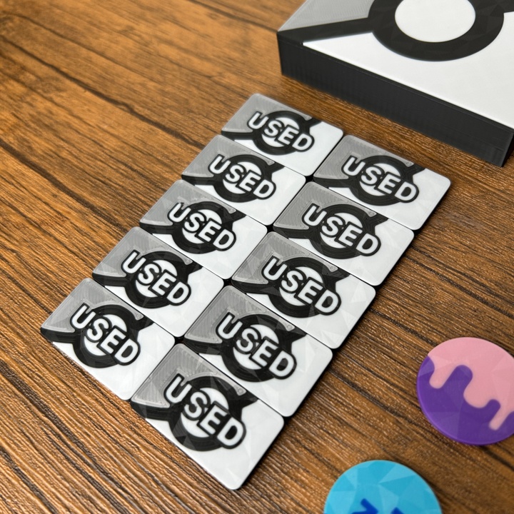 ポケカ マーカーセット 銀 USED/状態異常/グッズロック/先攻後攻