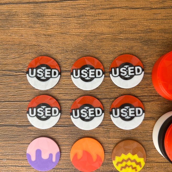 ポケカ マーカーセット スクリュー式 赤 USED/先攻後攻/状態異常