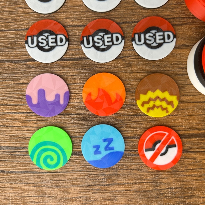 ポケカ マーカーセット スクリュー式 赤 USED/先攻後攻/状態異常