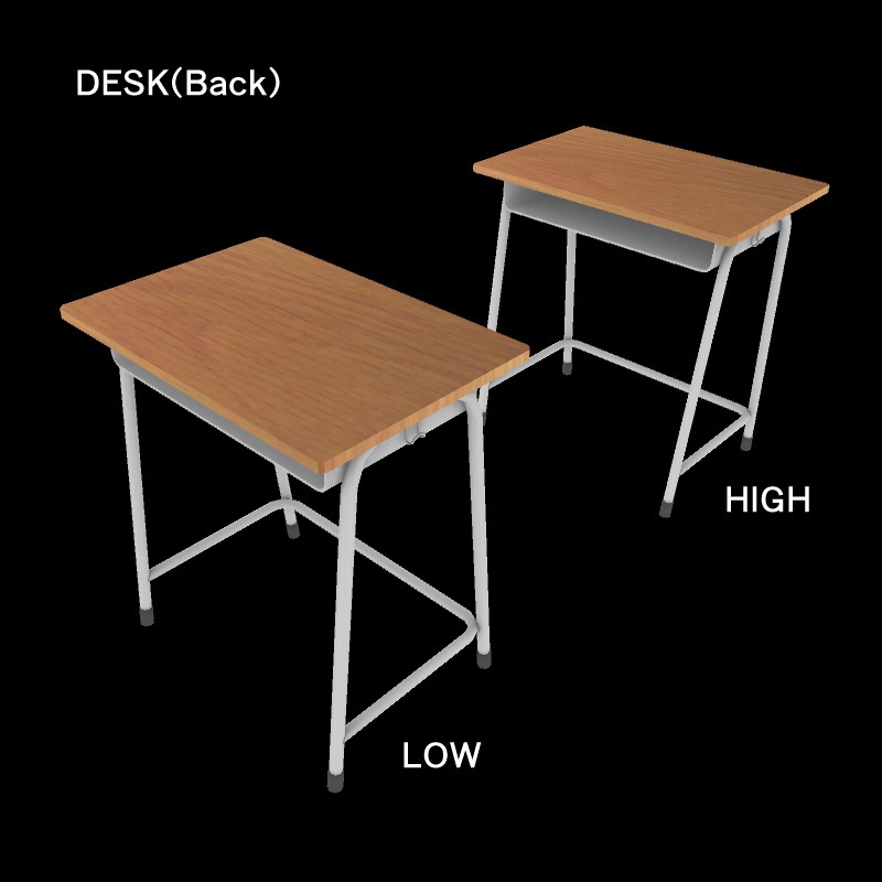 【3Dモデル】学校の机と椅子【FBX】