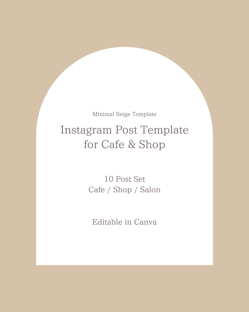 Instagram投稿テンプレート（Canva編集可・10枚セット）カフェ/ショップ向け