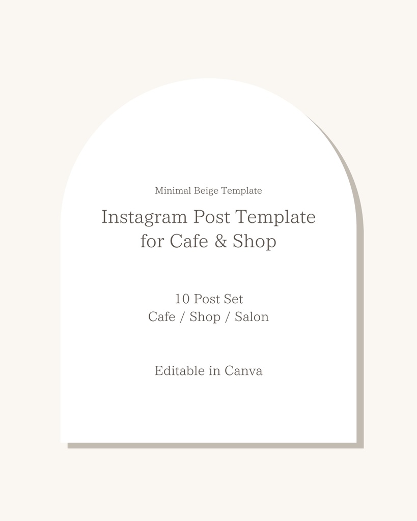 Instagram投稿テンプレート（Canva編集可・10セット）カフェ/ショップ向け