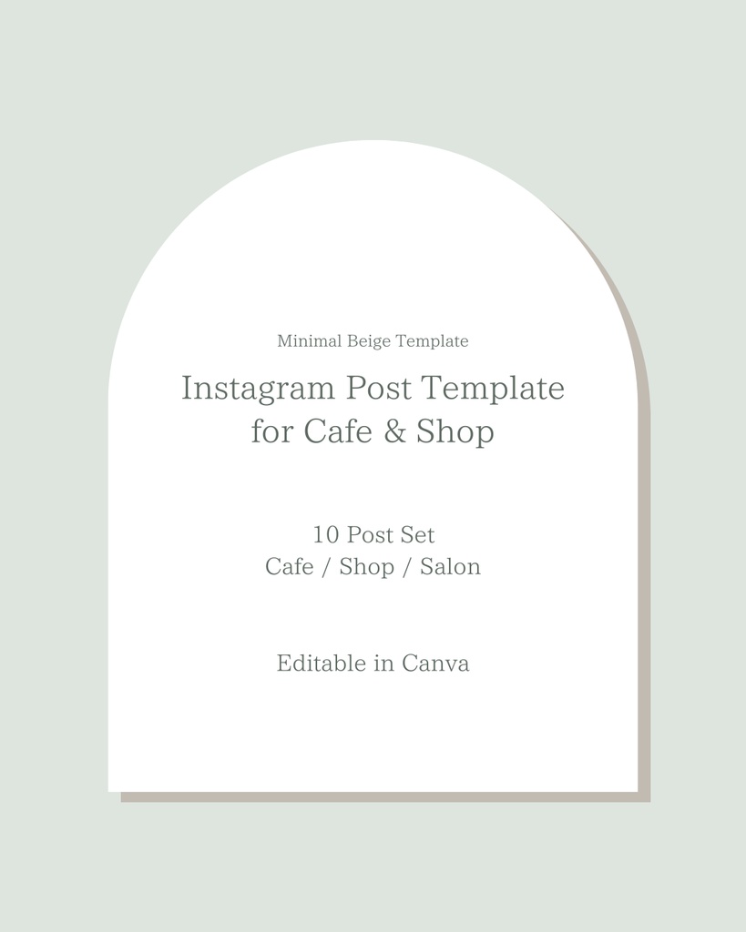 Instagram投稿テンプレート（Canva編集可・10セット）カフェ/ショップ向け