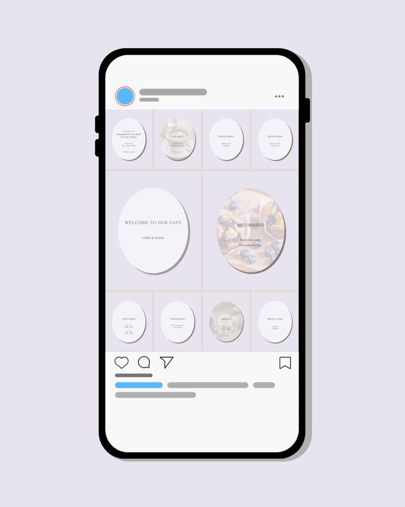 Instagram投稿テンプレート(Canva編集可・10セット)カフェ/ショップ向け