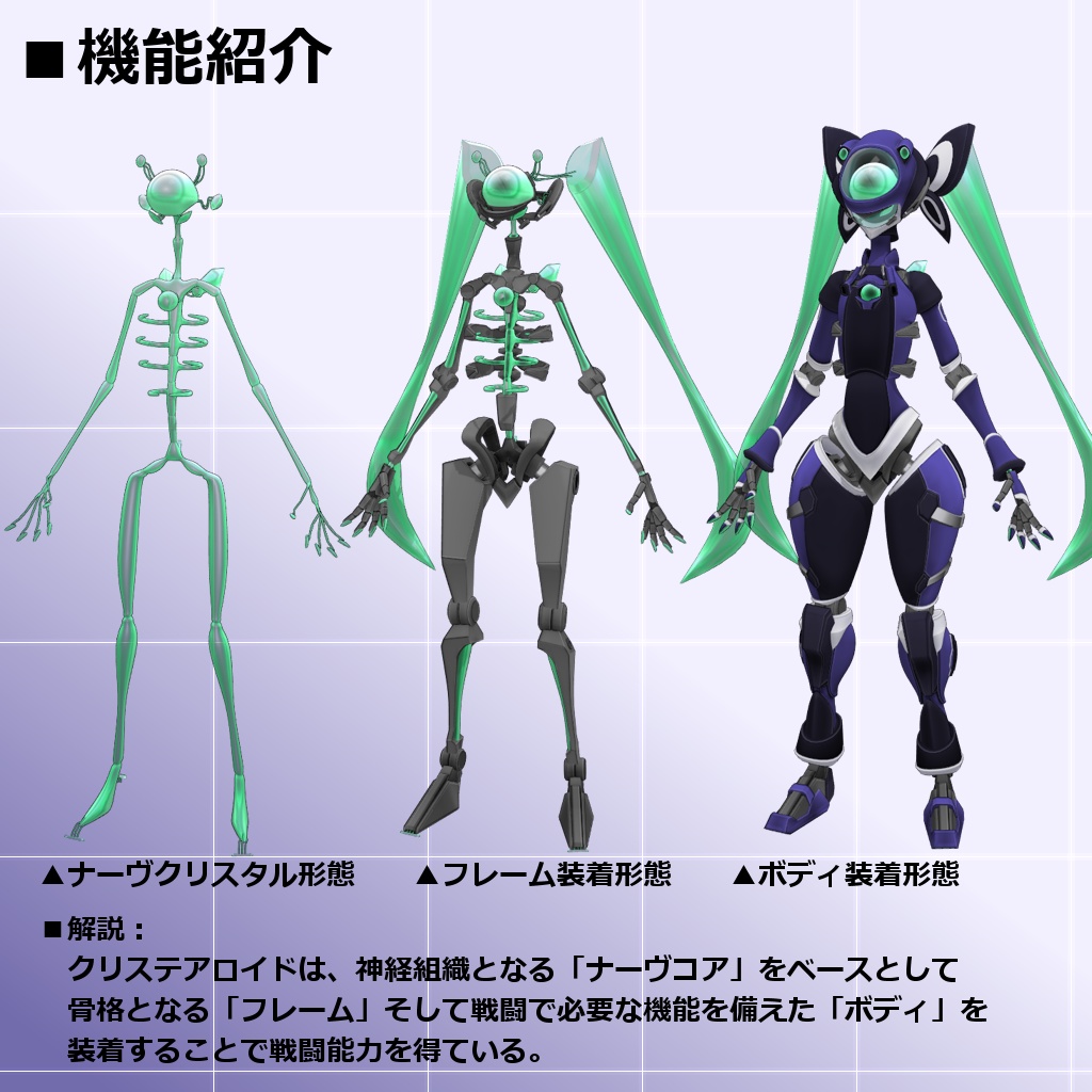 【MMD/VRC】クリステアロイド(オリジナル3Dモデル)【D4エクストラーズ】