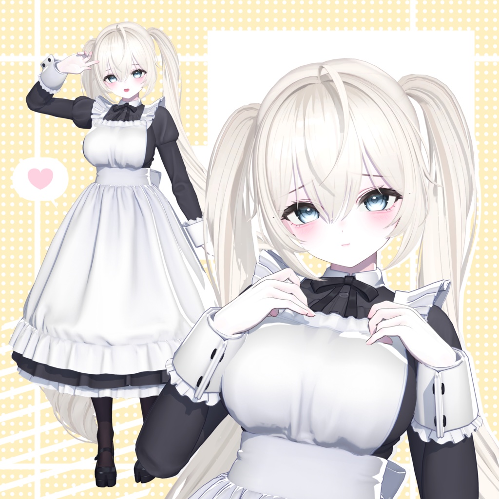 【 9アバター対応 】 Moe Long Twintail