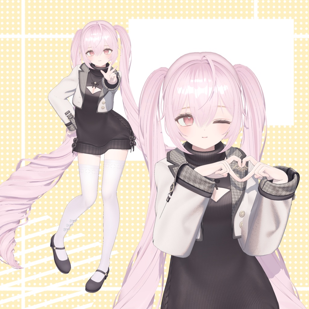 【 9アバター対応 】 Moe Long Twintail